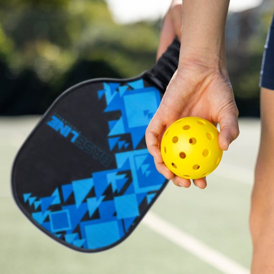 Baseline Pickleball Set – Inclusief Net, 2 Paddles & 2 Ballen – Houten Batjes – 2,4 Meter Net