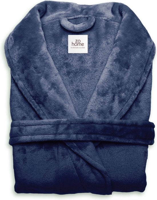 Zohome Badjas Cara - Kamerjas voor Dames en Heren - XL - Ochtendjas - Geschikt voor de Sauna - Blauw