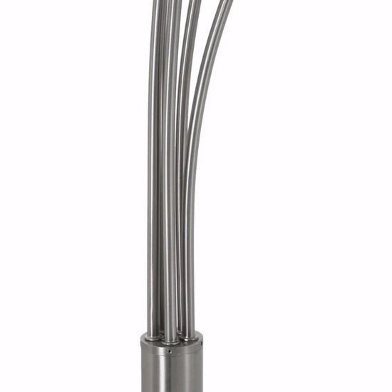 Vloerlamp Synna 1327ST – Draaibaar, dimbare LED booglamp van staal en glas, Modern design, Mexlite, met 5 lichtbronnen (4.5W) en snoer van 235 cm