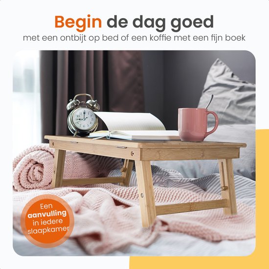 Goliving Laptoptafel - Uitklapbaar tot 39 cm Hoog - Verstelbaar & Opvouwbaar Werkblad - Ergonomische Laptop Tafel - Banktafel - Bedtafel - Laptopstandaard - Hout