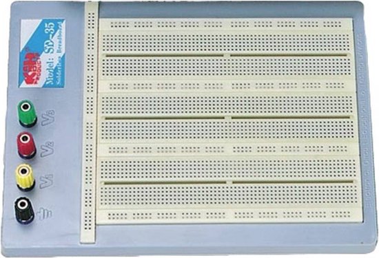 Velleman High-quality breadboard, soldeervrij, 2420 contacten, compatibel met Arduino, ABS, grijs