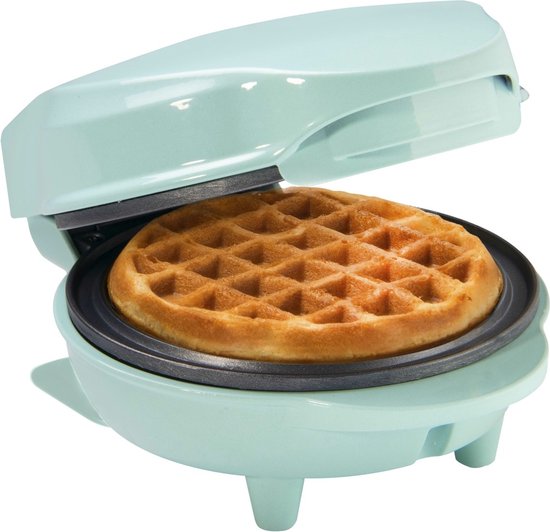Bestron Wafelijzer - AMW500M - 550W - Mini wafel - Anti-aanbaklaag - Blauw - 5 jaar garantie