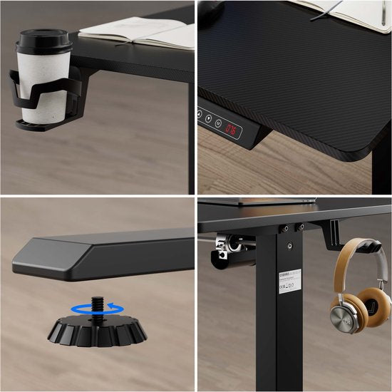 Casaria Zit Sta Bureau – Hoogte Verstelbaar Elektrisch - 110x60cm Zwart