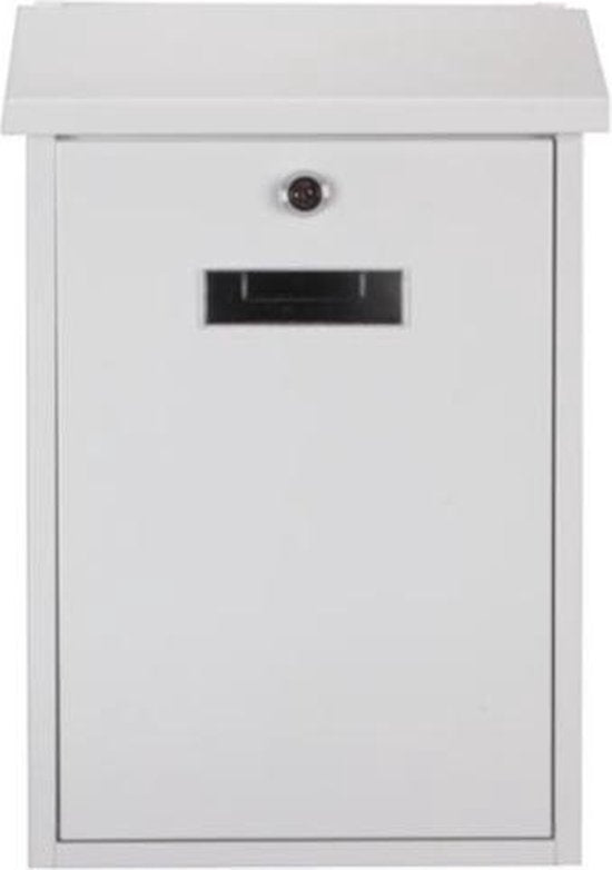 Perel Brievenbus Rio, wand- en paalmontage, met naamplaatje, incl. 2 sleutels, afmetingen (H x B x D) 39.5 x 27 x 10 cm, wit
