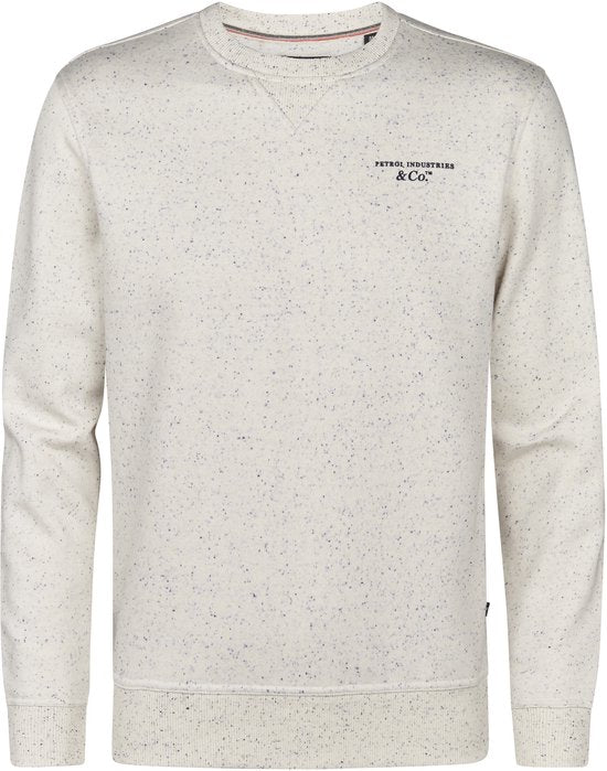 Petrol Industries - Heren Logo-print Sweater Pagosa - Wit - Maat L