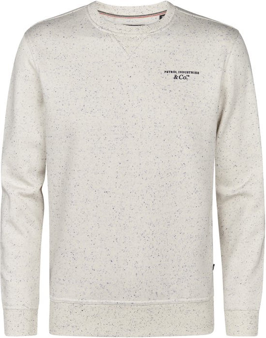 Petrol Industries - Heren Logo-print Sweater Pagosa - Wit - Maat L