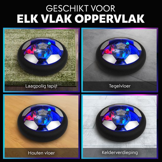 Tech Essentials Hover Bal - 18cm - Led Verlichting - Oplaadbaar - Zwevende - Zachte Binnen Voetbal - Indoor Air Speelgoedbal - Kinderen