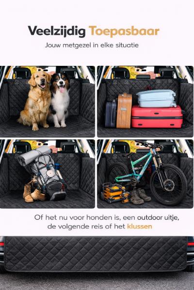 Autokofferbeschermer hond gewatteerd met zij- en kofferbakbescherming, hondendeken, autokofferbak, waterdicht en krasbestendig, universele kofferbakbeschermingsmat voor honden