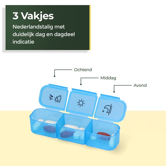 Gandria Pillendoos 7 Dagen - Uitneembaar Pillendoosje - Medicijndoos met 21 Compartimenten - Medicijndoos met Stevige Sluiting - 3 Vakken per Dag