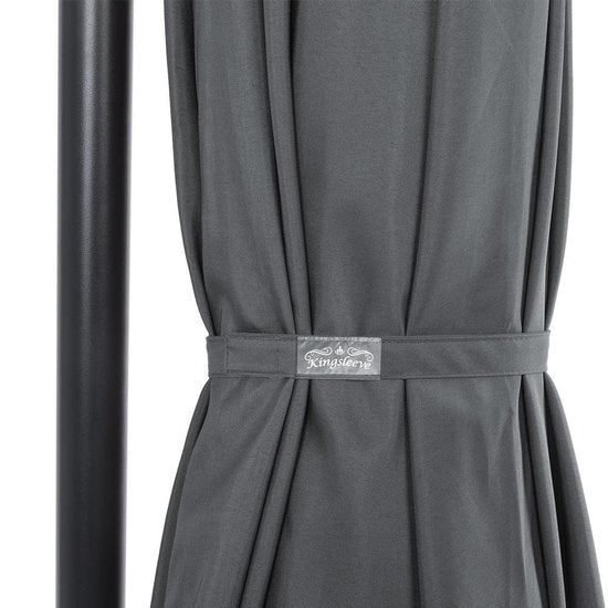 Kingsleeve Zweefparasol - Parasolvoet LED-verlichting 330cm - Antraciet