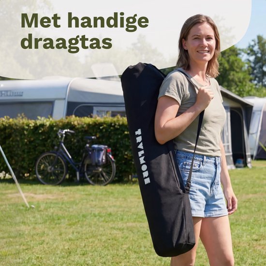 TRVLMORE Campingstoel XL - Opvouwbaar - 150KG Draagvermogen - Incl. Draagtas - Klapstoel - Kampeerstoel - Vouwstoel - Zwart