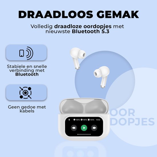 Denver Draadloze Oortjes Bluetooth - ANC (Active Noise Canceling) - Oordopjes - Touchscreen - TWD305
