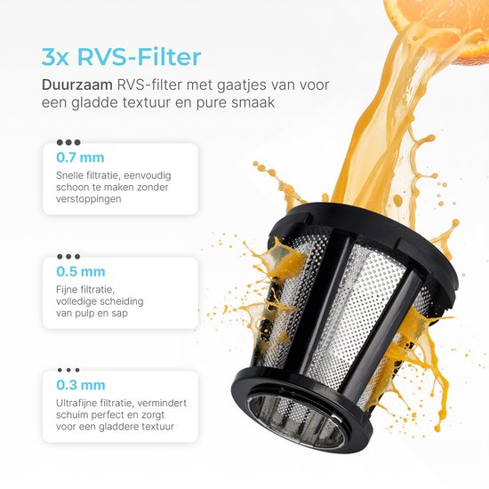 Goodforce Krachtige Slowjuicer - Juicer - Groente en Fruitpers - Met Pulp en sap reservoir - Juice Maker - Maximale voedingswaarde