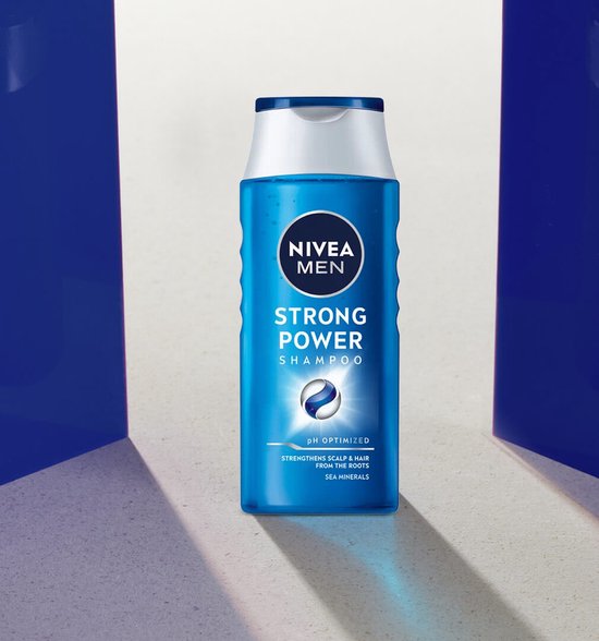 NIVEA MEN Strong Power Haar Shampoo - Verrijkt met zeemineralen - Milde formule Haarshampoo - Voordeelverpakking - 6 x 250 ml