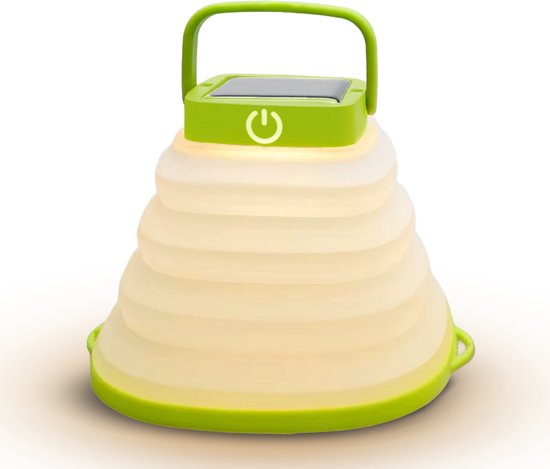 Tech Essentials Solar LED Lantaarn - Opvouwbaar - Groen - Tentlamp - Led Lamp Oplaadbaar - Kamperen - Nood - Storm - Hanglamp - Zonne Energie