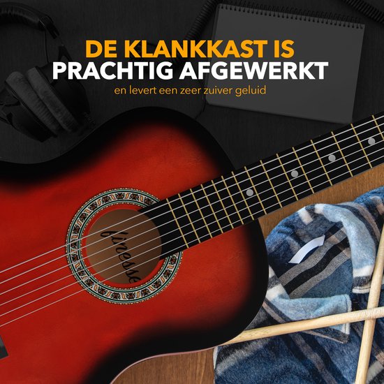 Finesse Akoestische Gitaar - met Videocursus - Nylon Snaren - Klassieke Gitaar - Gitaar Kind & Volwassenen
