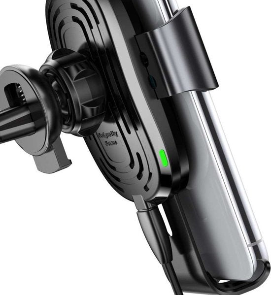 Baseus Gravity Car Mount Autohouder + Qi Draadloze Oplader Zilver