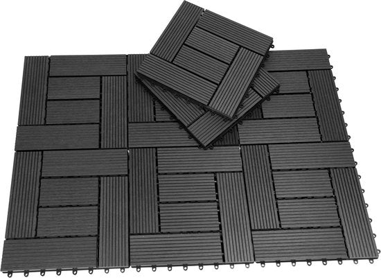WPC Vlondertegels - Mozaïk Insteeksysteem 30x30cm - Antraciet
