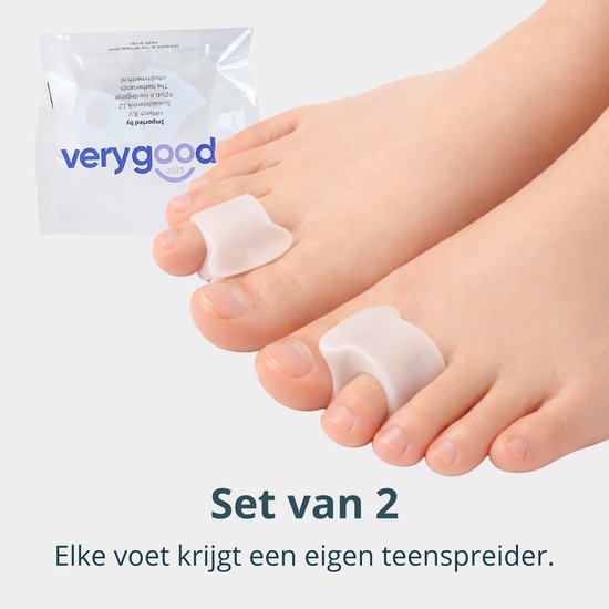 VeryGoods™ Hallux Valgus Teencorrector - Teenspreider Grote teen - 2 Stuks - Teenbeschermer - Hamerteen - Tenenspreiders