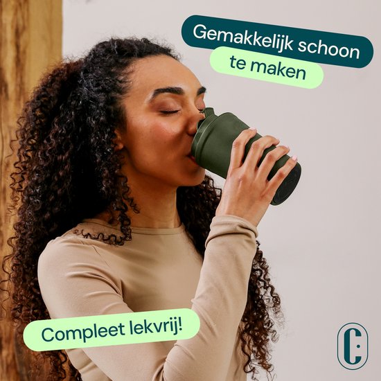 Castagnola Thermosbeker - Koffiebeker To Go - Reismok voor Koffie en Thee - Theebeker - 380 ML - RVS - Groen
