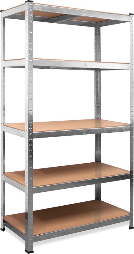 Monzana Stellingkast Metaal - incl. 5 MDF planken - tot 875kg Zilver