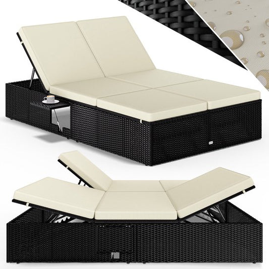 Casaria Ligbed - Tweepersoons Verstelbaar 200x115 - Zwart Crème