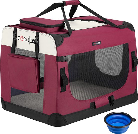 Cadoca Honden & Katten Reisbench L - 70x53x50cm - Donker Rood