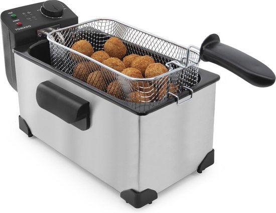 Tomado TDF3001S - Frituurpan - 3 liter inhoud - 2200 Watt - Koude zone friteuse - RVS