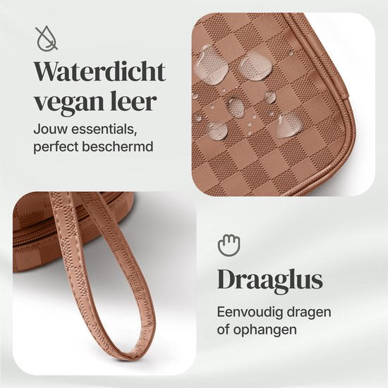 SC Travel Essentials - Toilettas en Make-up Organizer - Waterdicht en Compact - Geschikt voor Reis en Dagelijks Gebruik - Unisex - Brown