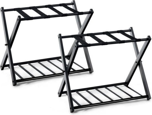 Coast set van 2 standaard bagagerekken - Dubbellaags bagagehouders - Max. 60KG - 68 x 43 x 58 cm - Zwart