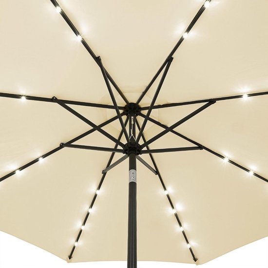 Kingsleeve Parasol - LED-verlichting 300 cm Solar - Beige
