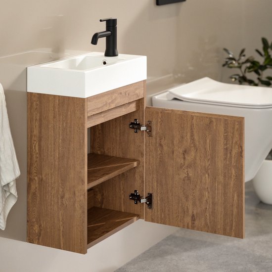 Mirlux Toiletmeubel Warm Eiken - Fonteinmeubel - Wc Meubel - Wc Kastje