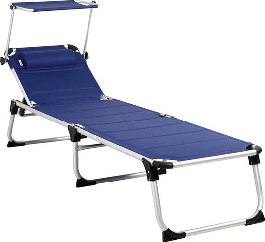 Ligstoel Bari Blauw 210x60x81cm