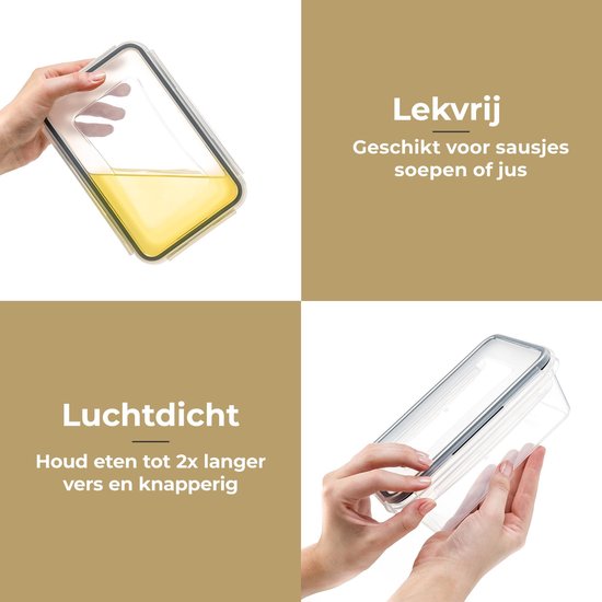 Stosh Vershoudbakjes - Meal Prep Bakjes - Diepvriesbakjes - Voedselcontainer - 6 stuks - Plastic - BPA vrij