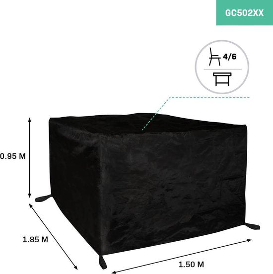 VONROC Premium tuinset hoes M – 185x150x95cm – Voor tuintafel met 4-6 stoelen