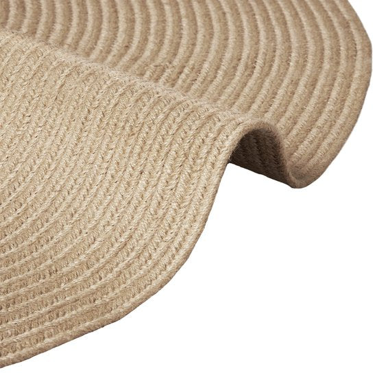 tectake® Gevlochten vloerkleed - Boho-stijl - Jute vloerkleed voor binnen en buiten - Duurzaam en onderhoudsvriendelijk - Vormvast en allergievriendelijk - Rond tapijt - Ø160 cm