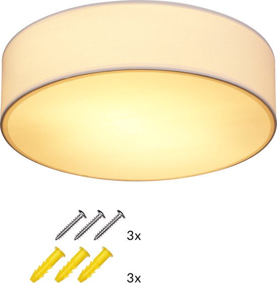 Monzana Plafondlamp 40W Rond - 38cm / Fitting E27 - Wit