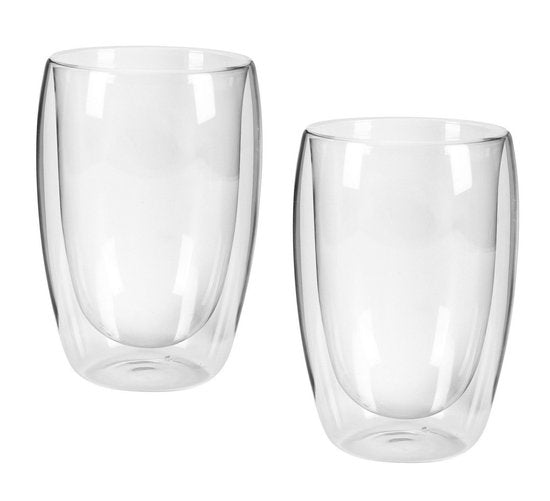 2 stuks dubbelwandige glazen - geschikt voor verschillende soorten koffie - Latte macchiato, cappuccino, espresso - set van 2 (300 ml)