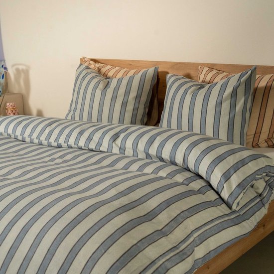 Kayori Mala Dekbedovertrek Flanel - 260x200-220 +2 slopen - Superzacht & Isolerend - Lits-jumeaux - Blauw