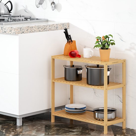 Casaria Schoenenrek - met 3 planken - 66x58x26 cm Bruin