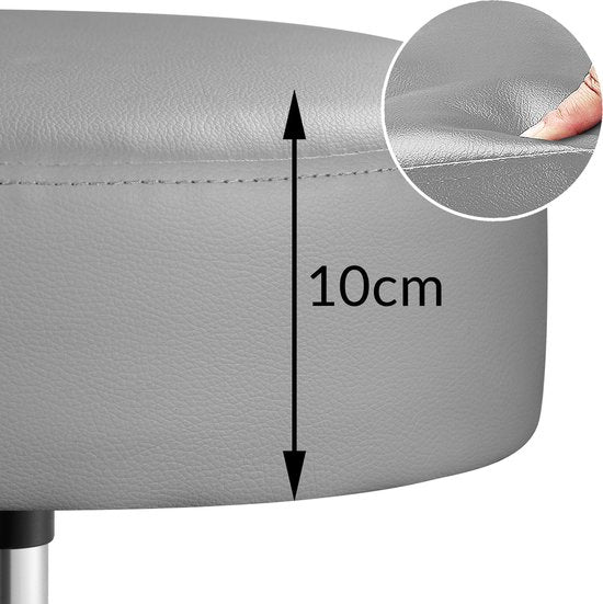 Rolkruk - Hoogte Verstelbaar 360° Draaibaar - 51-65cm Zithoogte Grijs