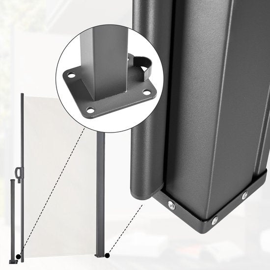 Casaria Wind Tuinscherm Nosara - 160x300cm Uitschuifbaar – Crème