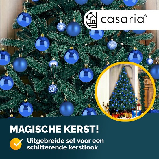 Casaria Kunststof Kerstballen 54er Set - Mat Glanzend Ø 3 4 6 cm Blauw