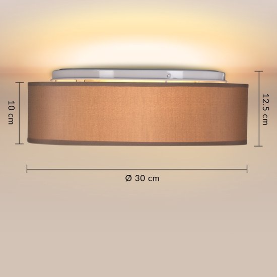 Monzana Plafondlamp - 40W Rond 30cm Fitting E27 - Taupe