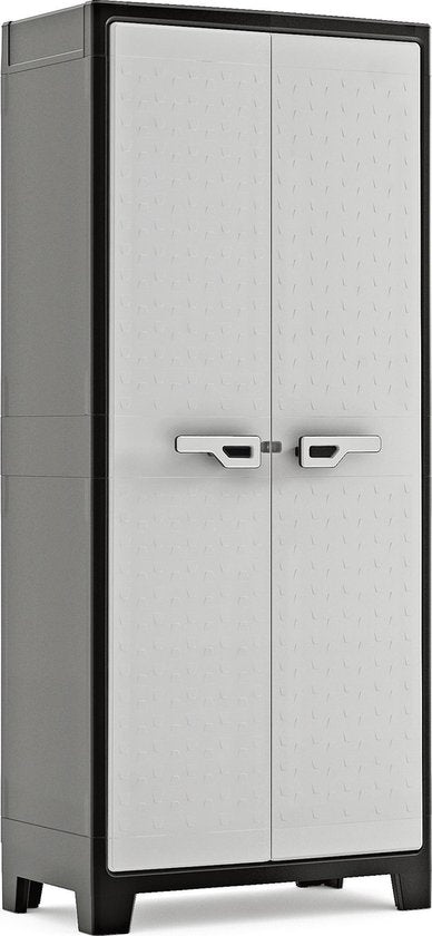Keter Titan Hoge Kast - 4 Planken - 80x44x182cm - Zwart/Grijs