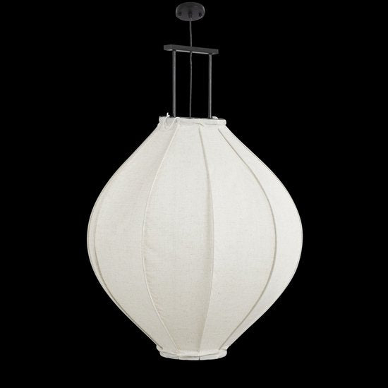Mica Decorations Pego Hanglamp - H94 x Ø70 cm - Linnen - Off White