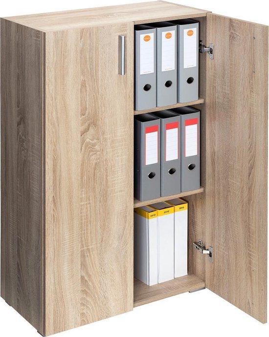Casaria Boekenkast Vela - 3 Vakken Verstelbaar 115x60x28 cm - Eiken
