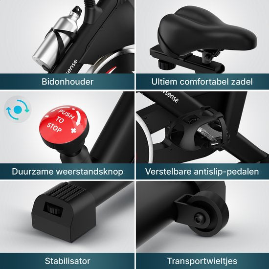 Flowsense Hometrainer Velair One - Home Trainer - Magnetische Weerstand - 3KG Vliegwiel - Incl. Tablethouder