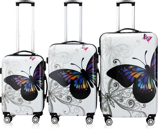 Monzana Reiskoffer Vlinder Set van 3 Polycarbonat 42L, 66L, 98L