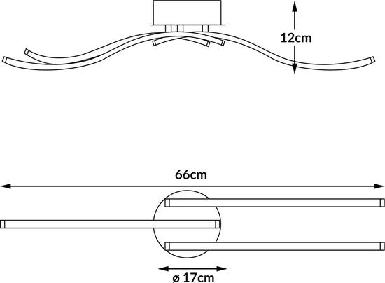 Monzana LED Plafondlamp Tripple Bolge - Lamp - Verlichting, 3 Flexibele Armen